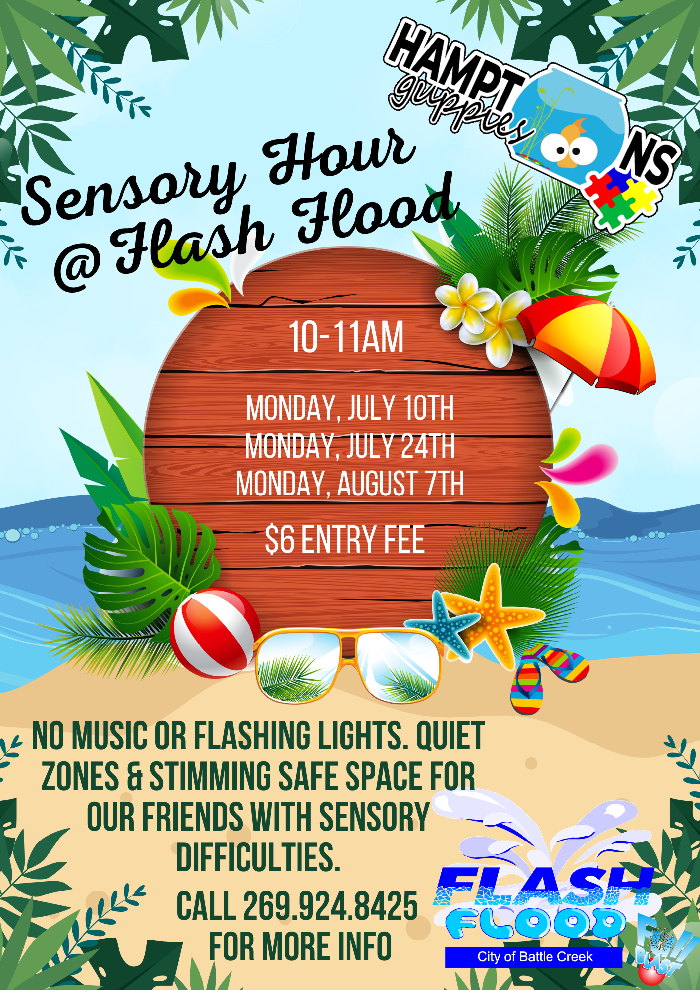 Graphic beach scene that has text from the post.